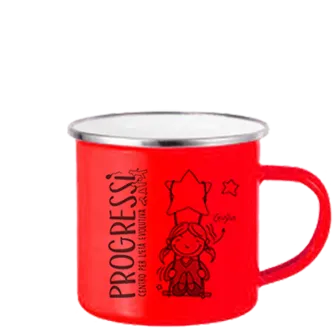 tazza in latta rossa